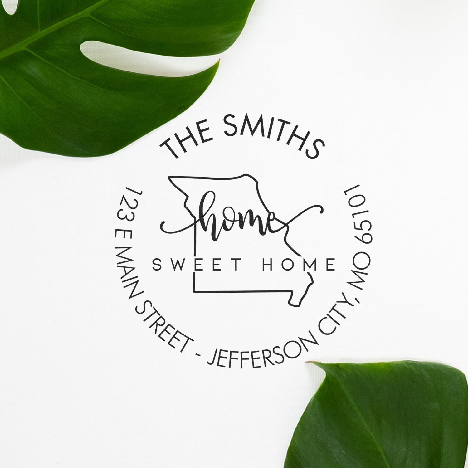 Slim Home Sweet Home for Missouri Personalized Mailing Pre-Inked Stamp