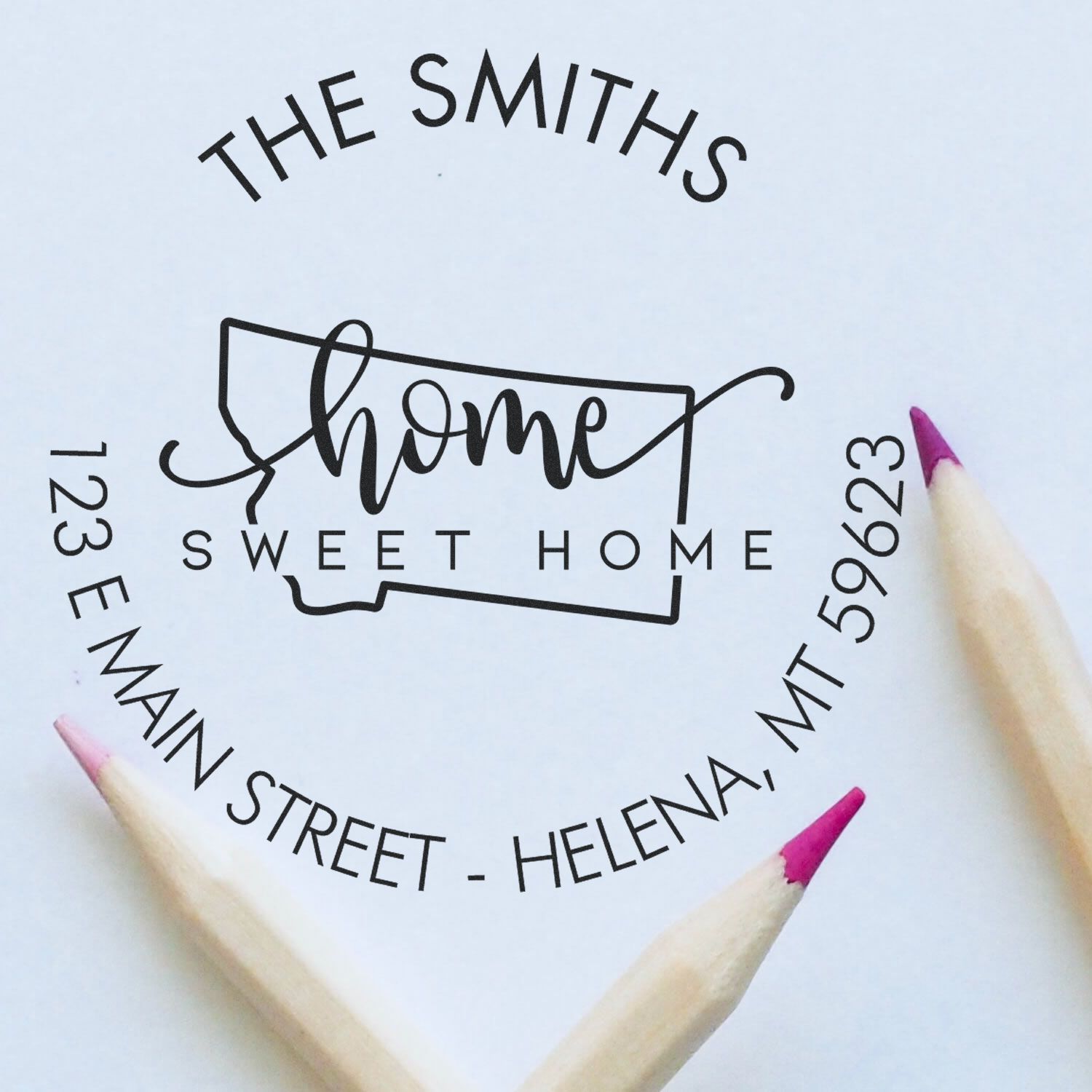 Slim Home Sweet Home for Montana Personalized Mailing Stamp