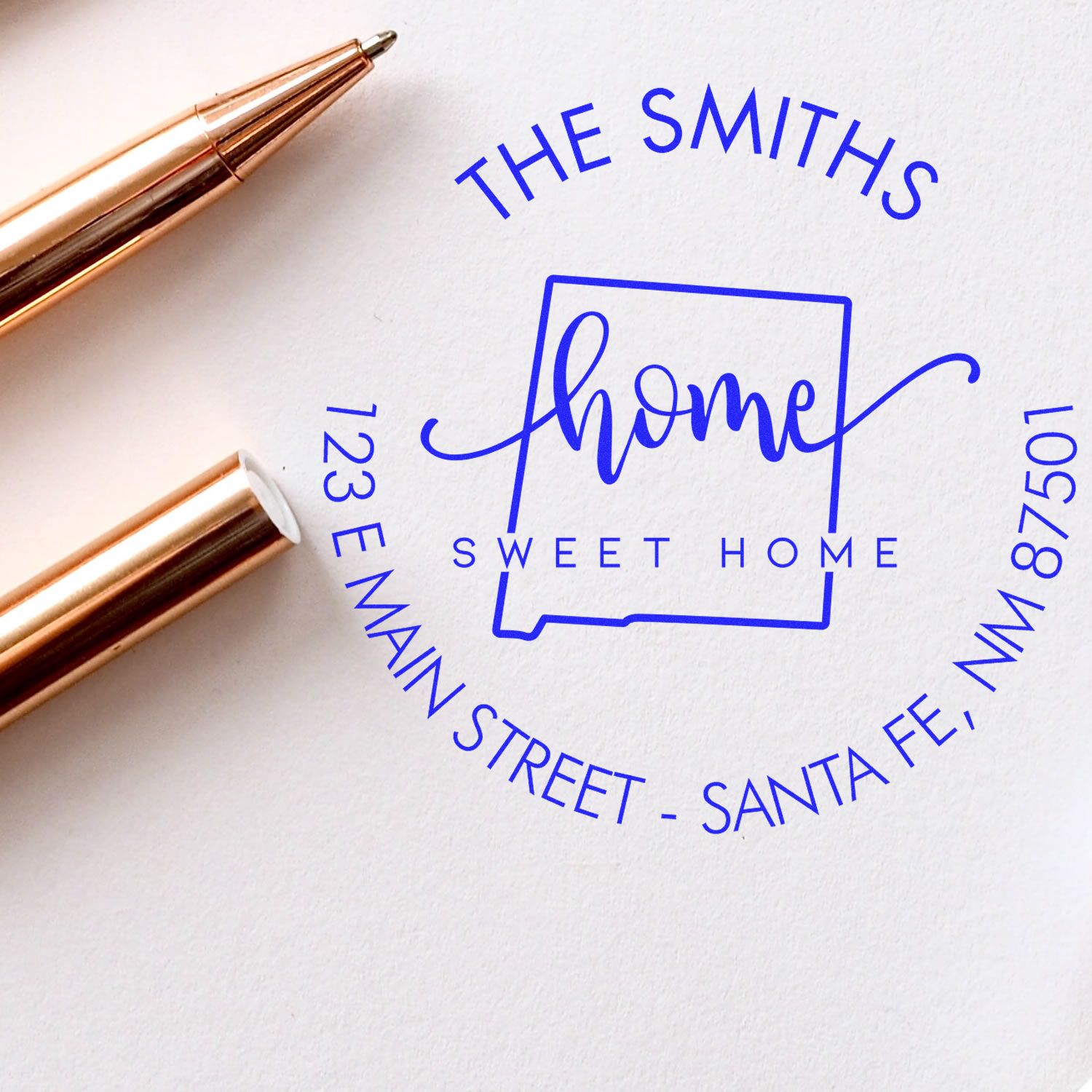 Slim Home Sweet Home for New Mexico Personalized New Address Pre-Inked Stamp