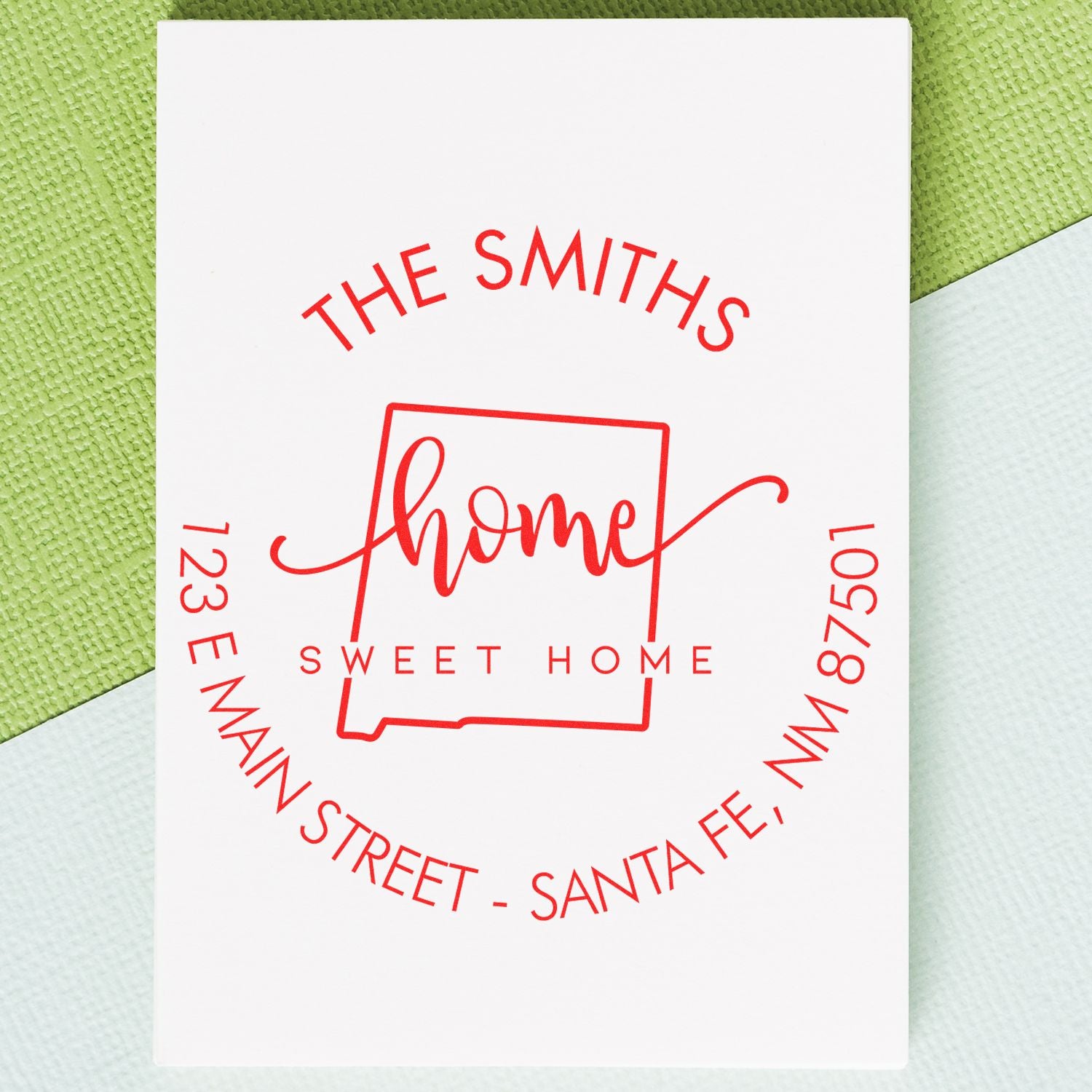 Slim Home Sweet Home for New Mexico Personalized New Address Pre-Inked Stamp