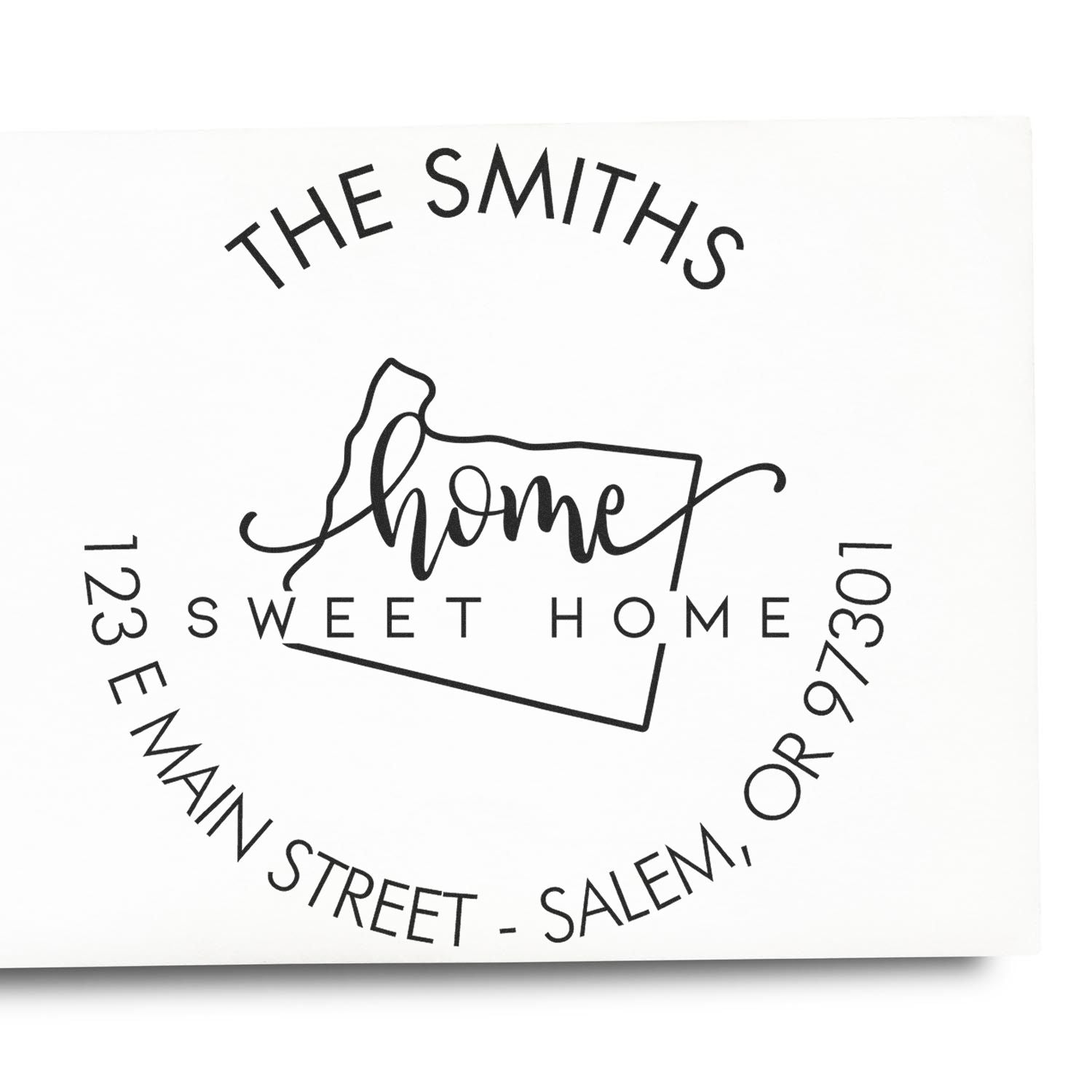 Slim Home Sweet Home for Oregon Personalized Return Address Pre-Inked Stamp