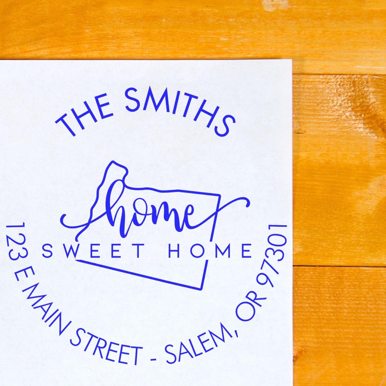 Slim Home Sweet Home for Oregon Personalized Return Address Pre-Inked Stamp