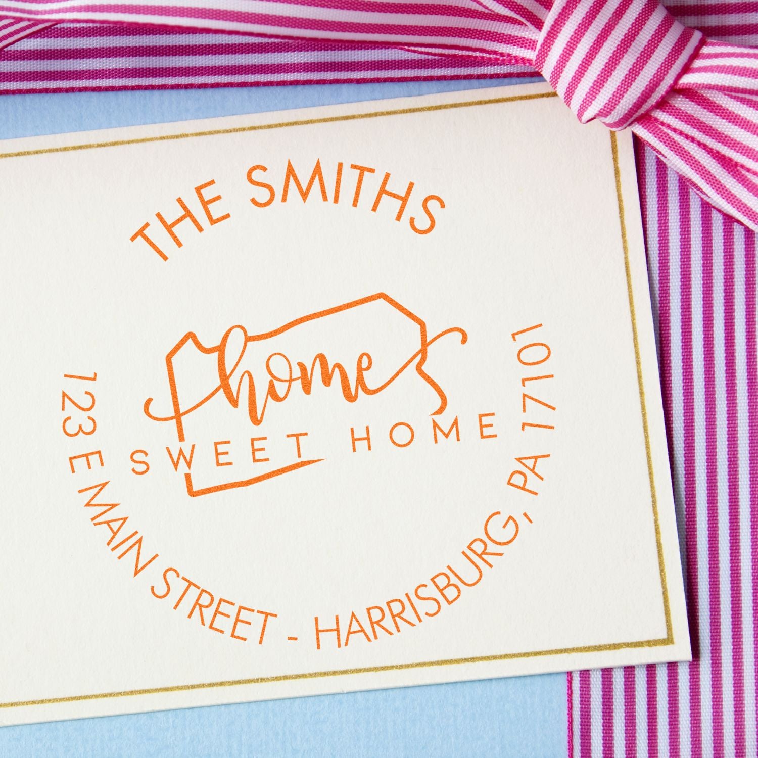 Slim Home Sweet Home for Pennsylvania Personalized Return Address Stamp