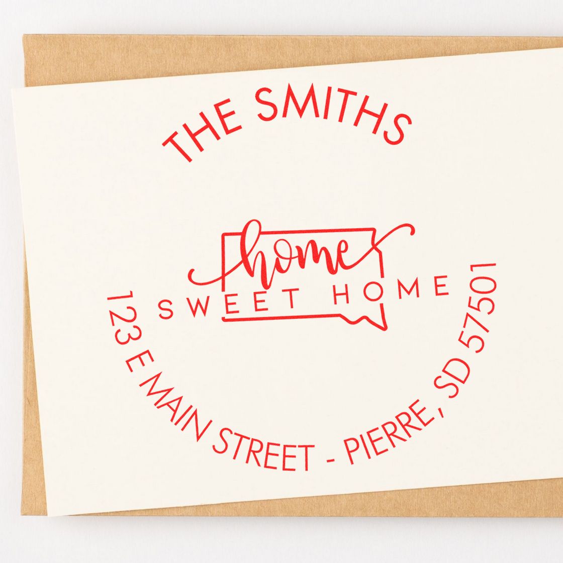 Slim Home Sweet Home for South Dakota Return Address Stamp