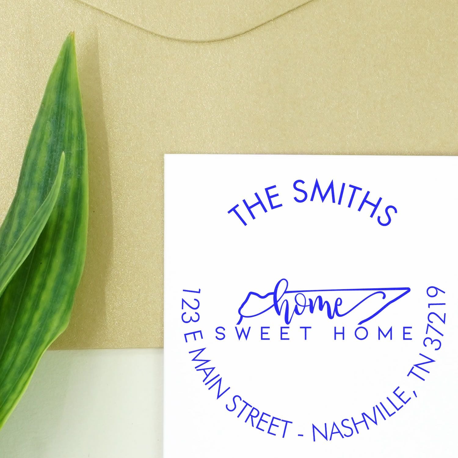 Round PSI Home Sweet Home for Tennessee Custom Mailing Address Pre-Inked Stamp