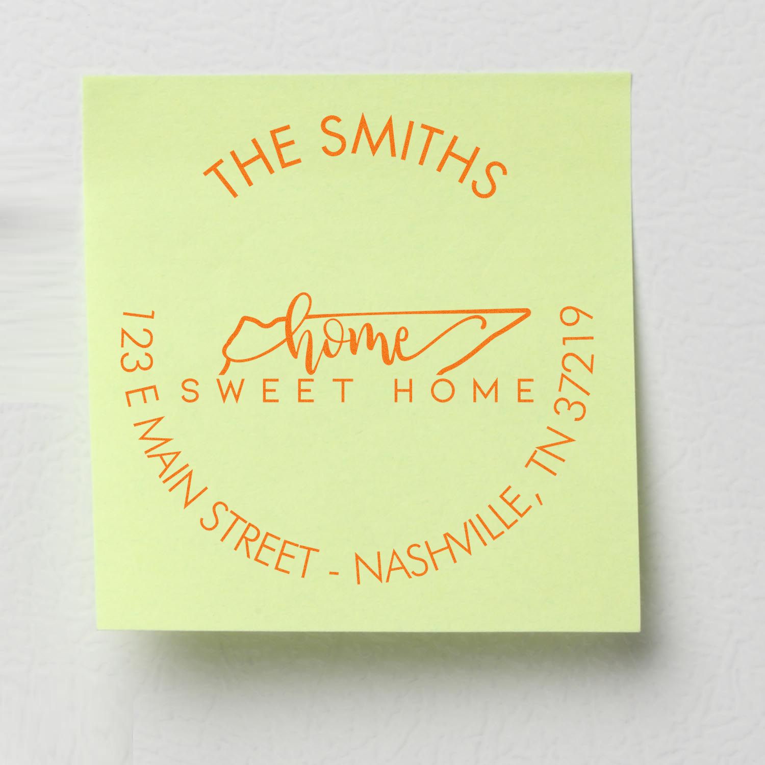 Wooden Handle Round Home Sweet Home for Tennessee Customized Address Return Rubber Stamp