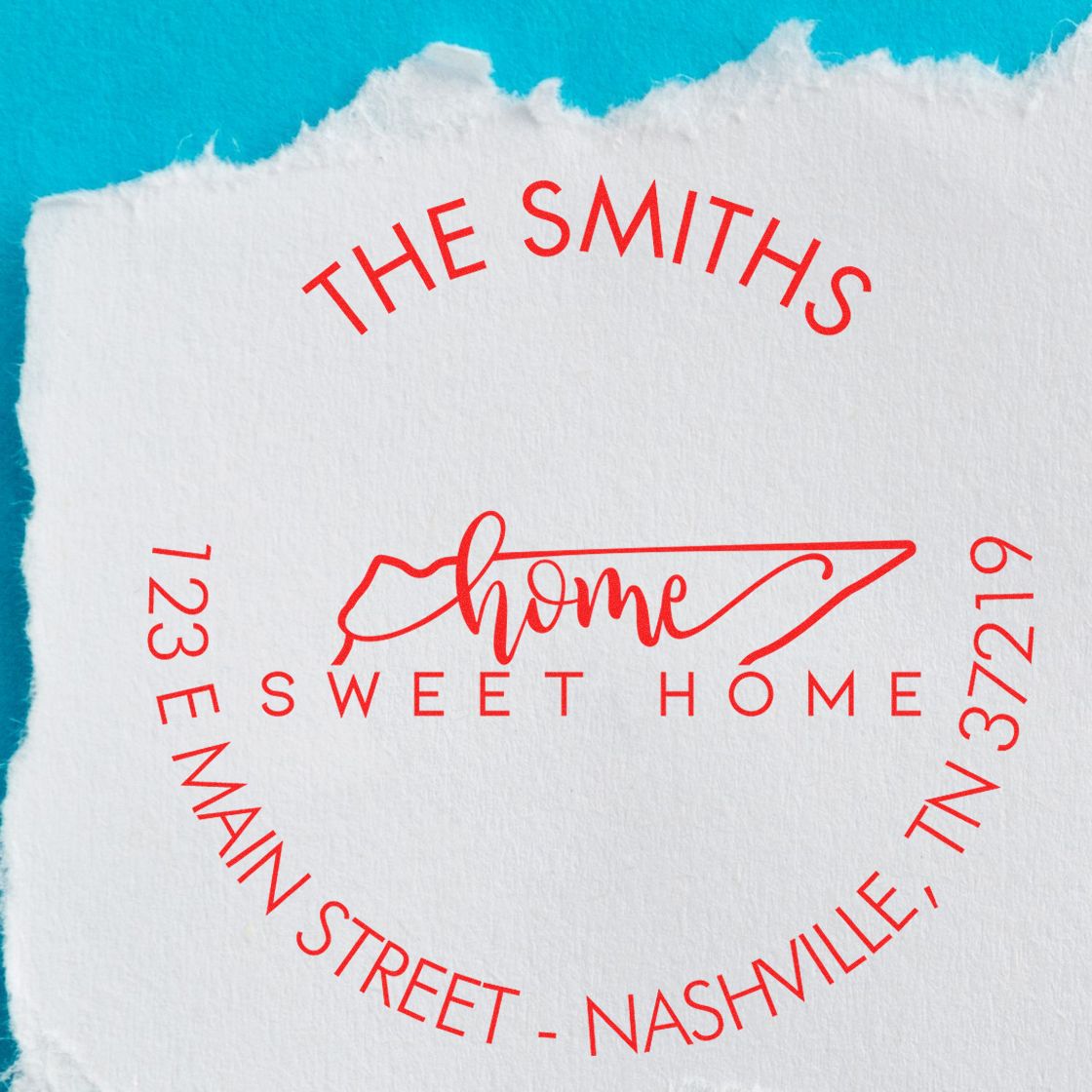 Slim Home Sweet Home for Tennessee Return Address Pre-Inked Stamp