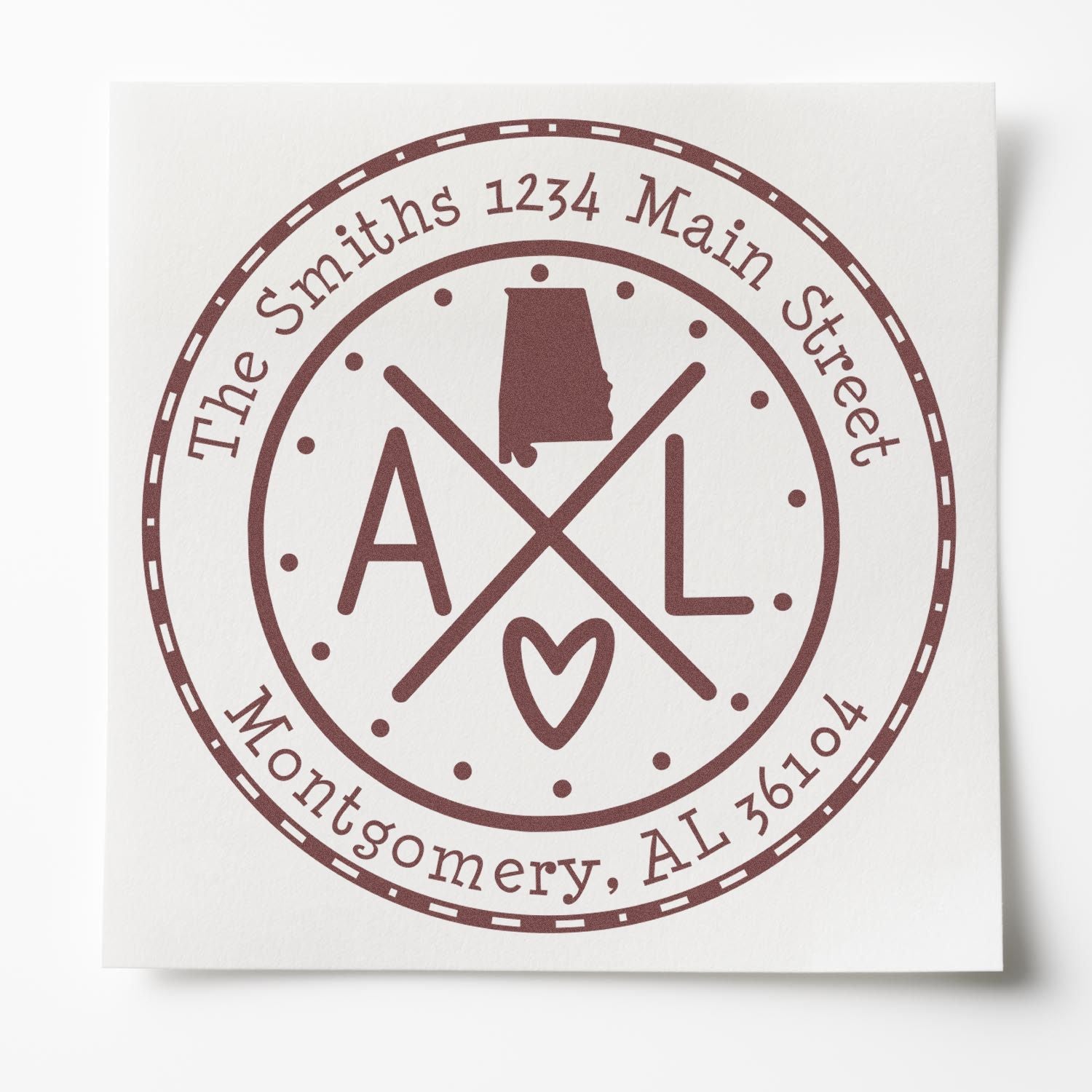 Round PSI Alabama State Cross Custom New Address Stamp