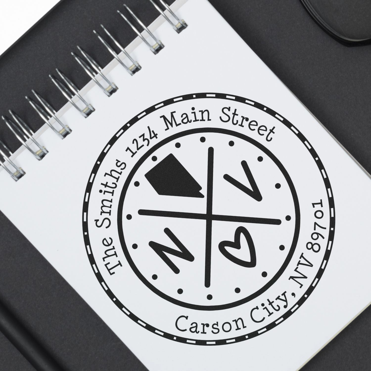 Round PSI Nevada State Cross Customizable Mail Stamp