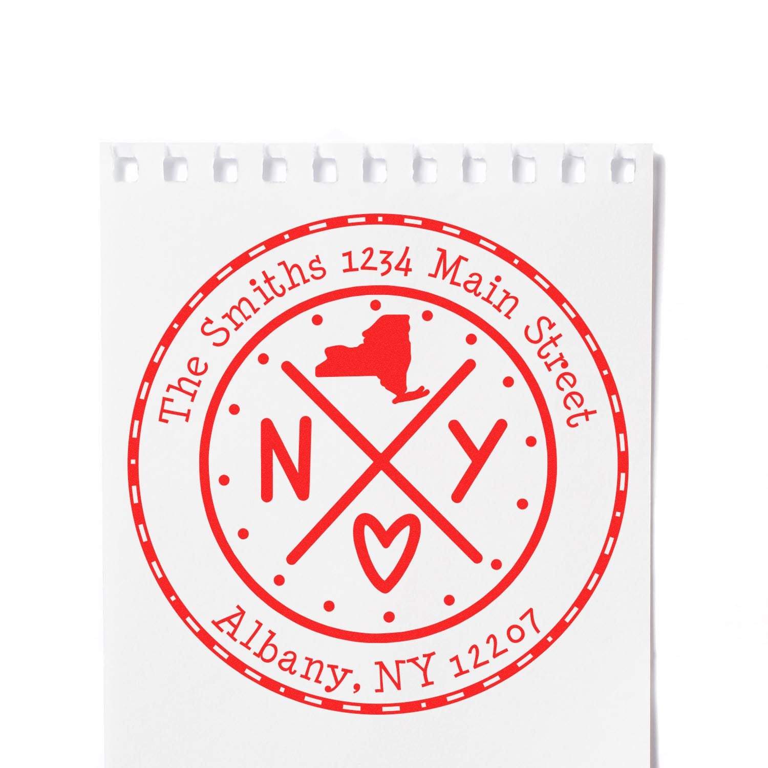 Slim New York State Cross Custom New Address Stamp