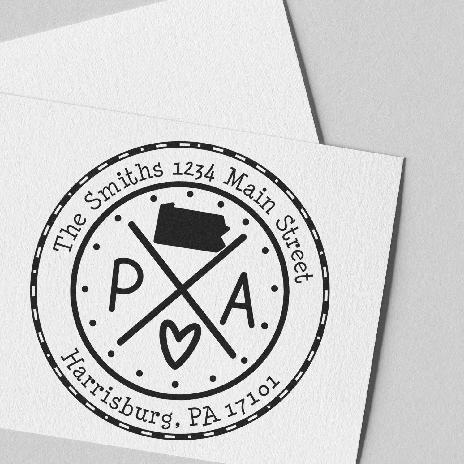 Slim Pennsylvania State Cross Custom Return Address Stamp