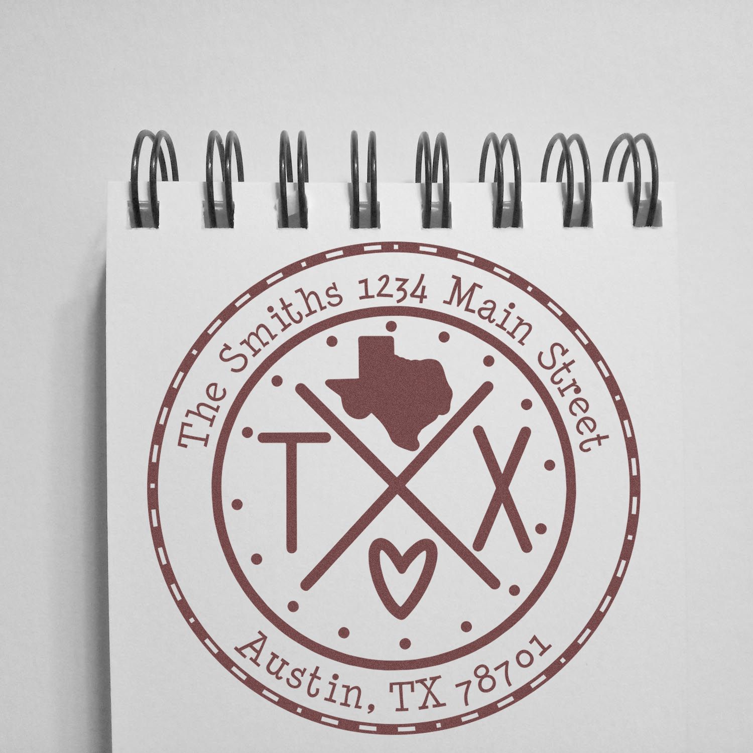 Slim Texas State Cross Customizable Address Return Pre-Inked Stamp