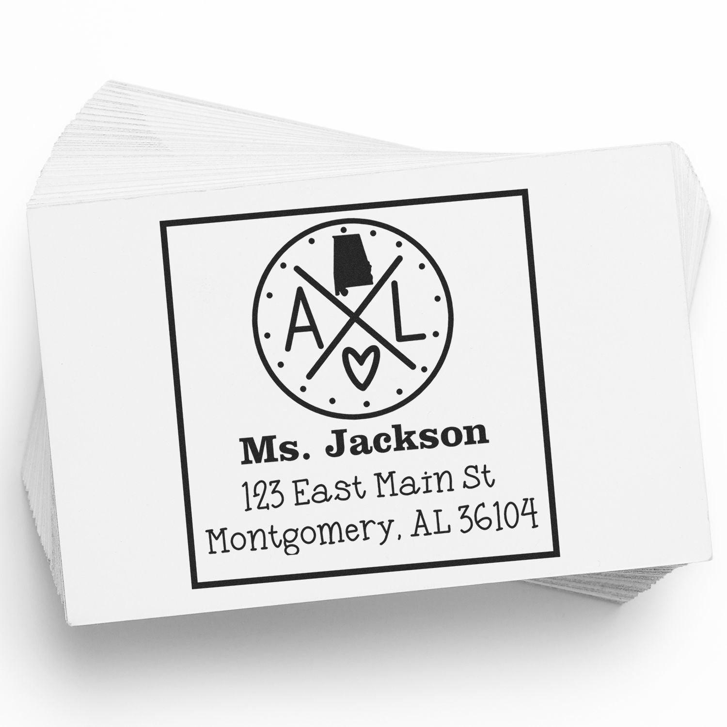 Self-Inking Alabama State Cross Customized New Address Rubber Stamp