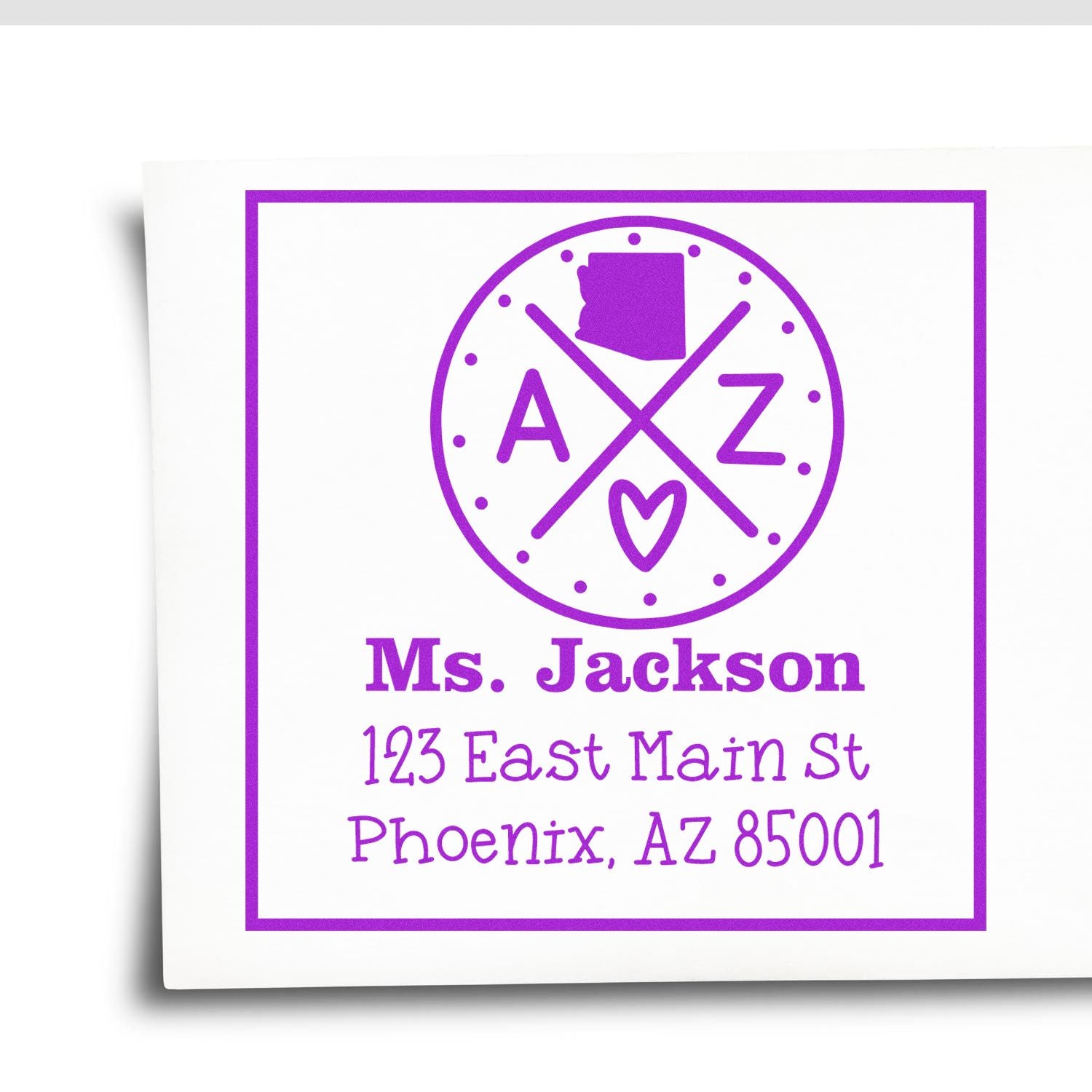 PSI Pre-Inked Arizona State Cross Customizable Return Address Stamp