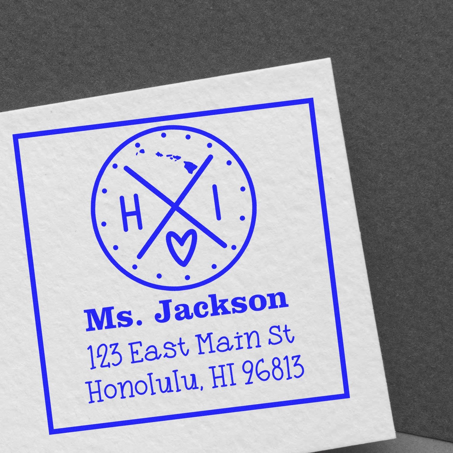 Self-Inking Hawaii State Cross Customizable Return Address Stamp