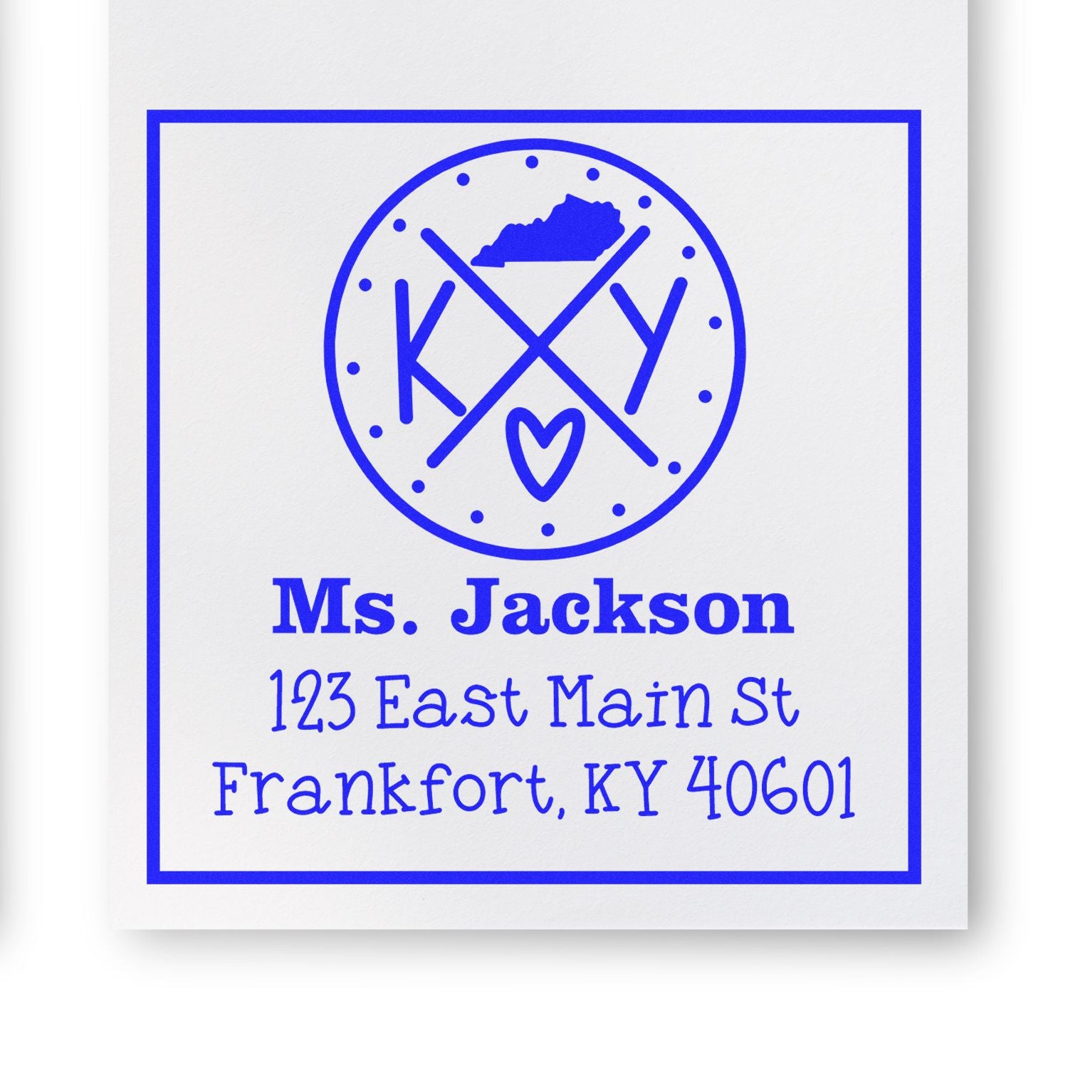 PSI Pre-Inked Kentucky State Cross Customizable Home Address Rubber Stamp