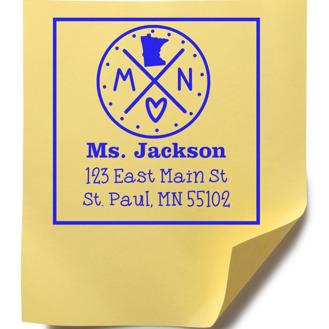 Self-Inking Minnesota State Cross Customizable Home Address Stamp