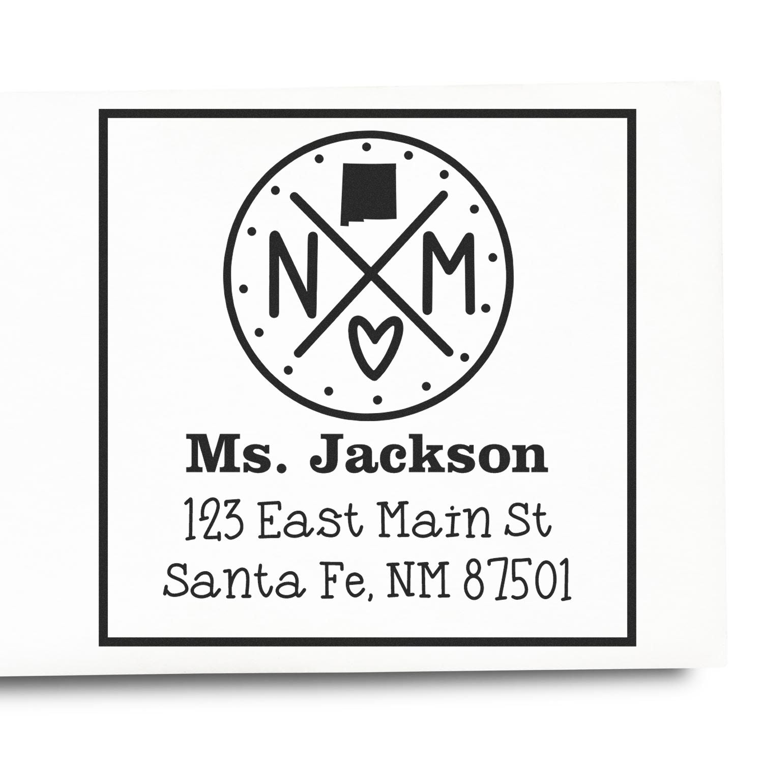 Self-Inking New Mexico State Cross Customizable Address Return Rubber Stamp