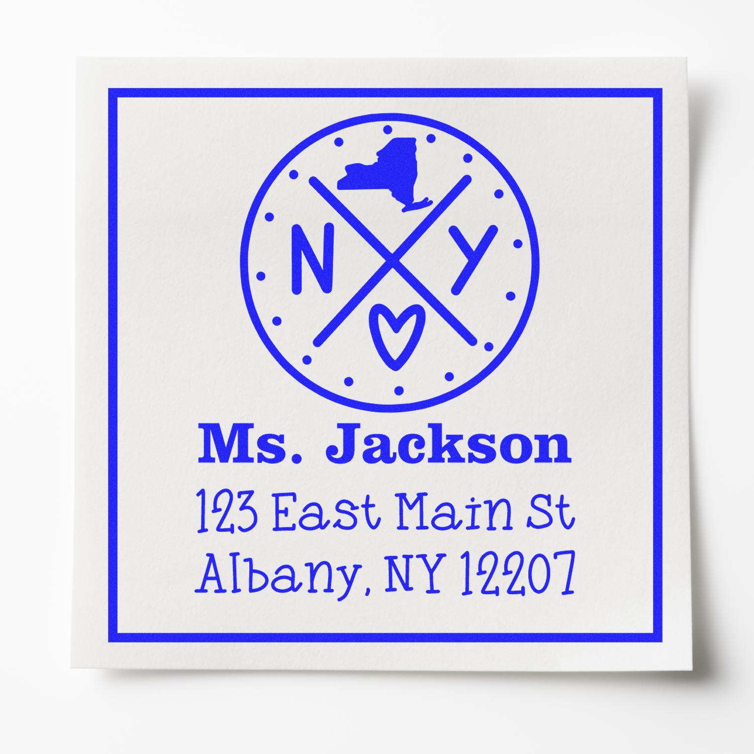 Slim New York State Cross Custom-Made Address Stamper