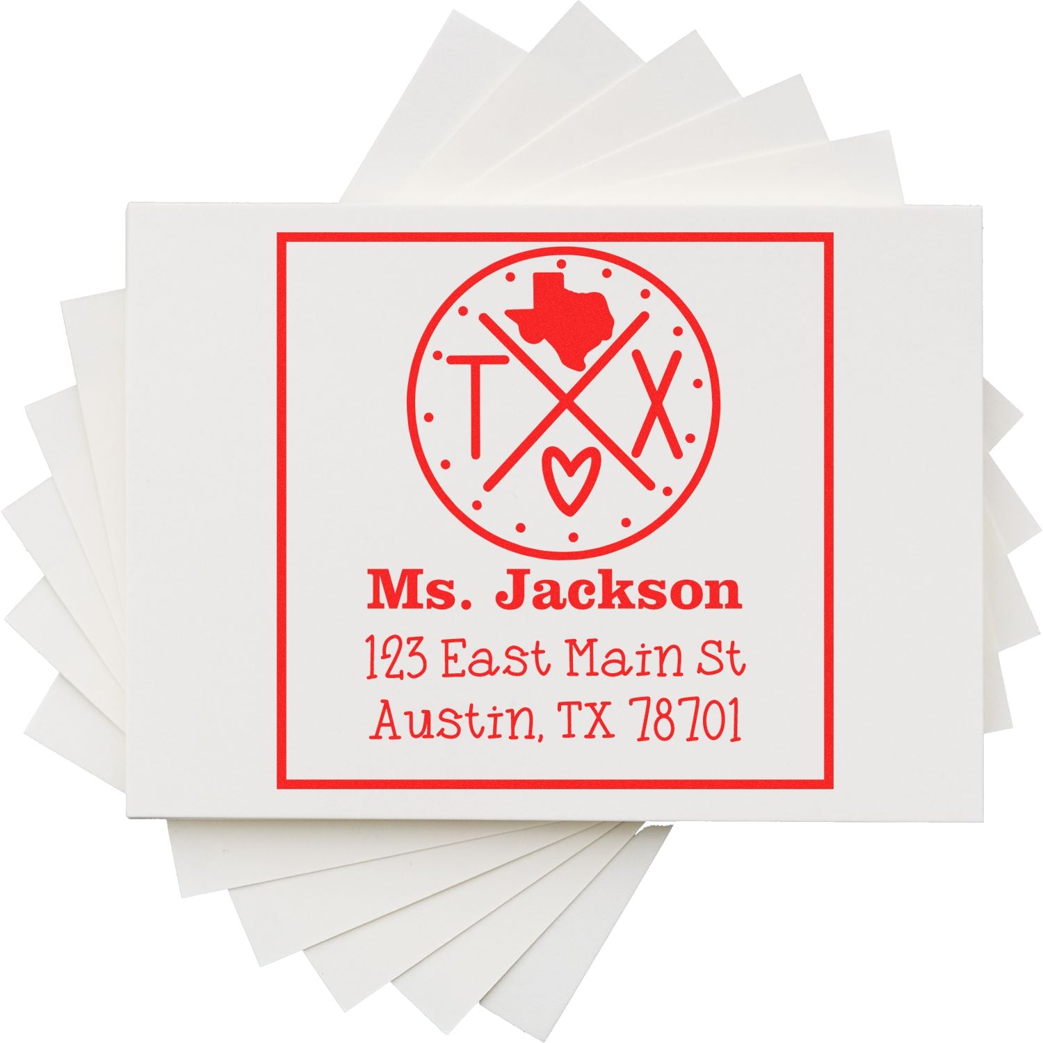 Self-Inking Texas State Cross Customizable Home Address for Envelopes Rubber Stamp