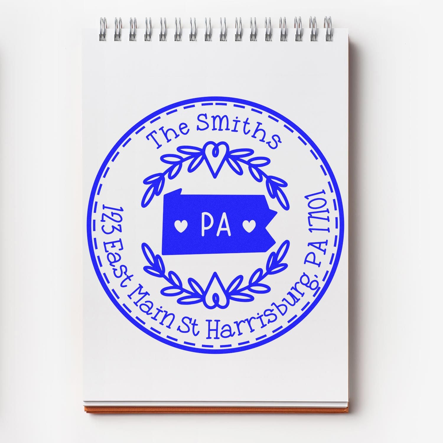 Slim Pennsylvania State Wreath Customized Home Address For Envelopes Stamp