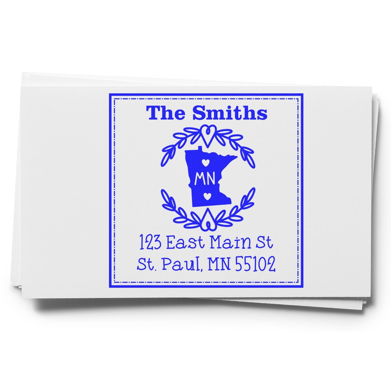 Self-Inking Minnesota State Wreath Custom-Made Mail Address Stamp