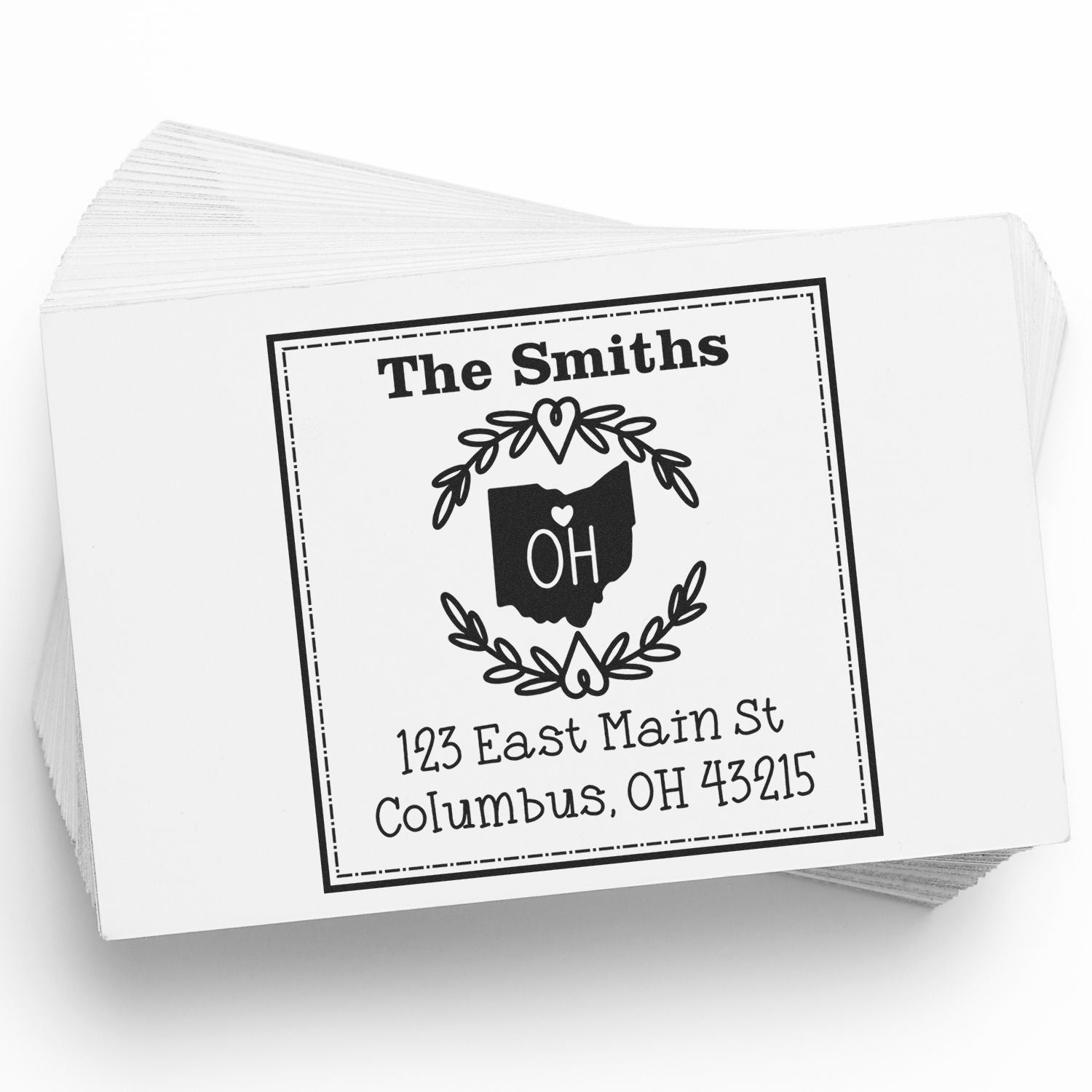 Self-Inking Ohio State Wreath Personalized Address Stamp