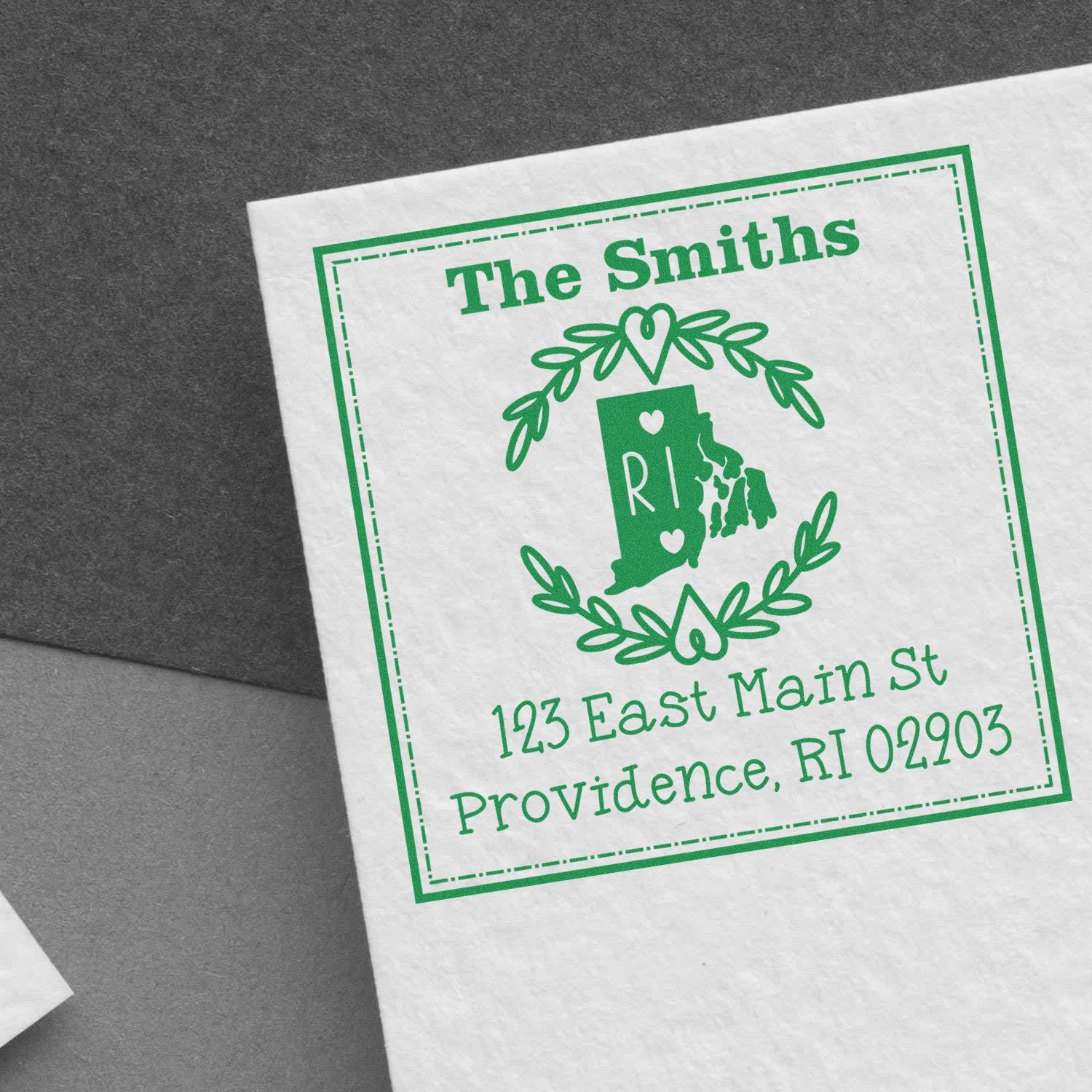 Self-Inking Rhode Island State Wreath Personalized Return Address Stamper