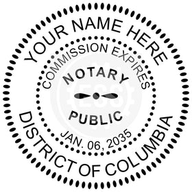 District Of Columbia Notary Seal Imprint Example