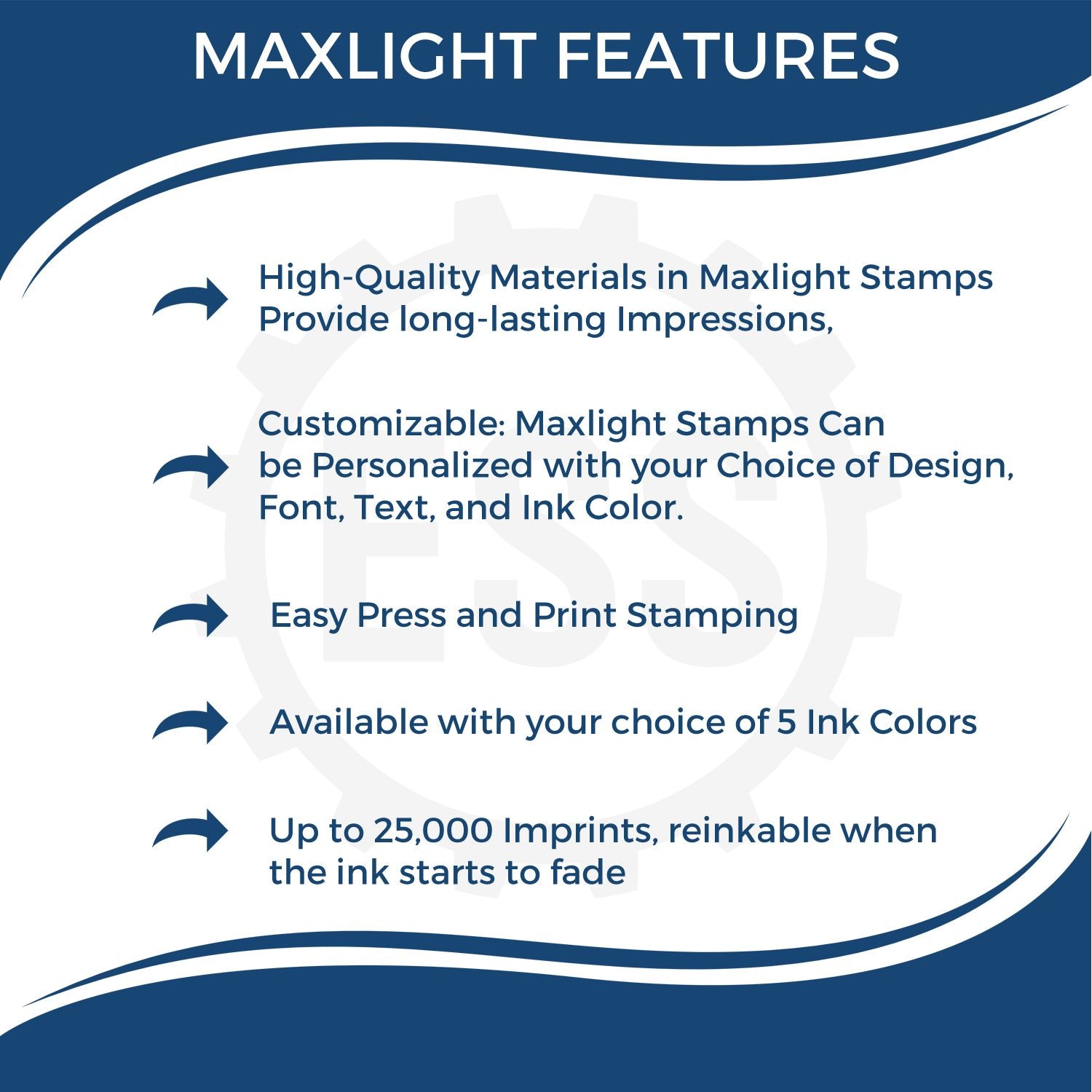 Premium MaxLight Pre-Inked Connecticut Architectural Stamp