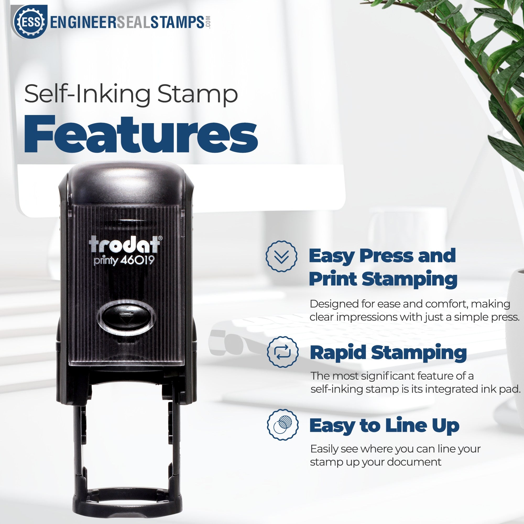 Standard Size Self-Inking Round Rejected By Inspection Stamp 3/4 Diameter