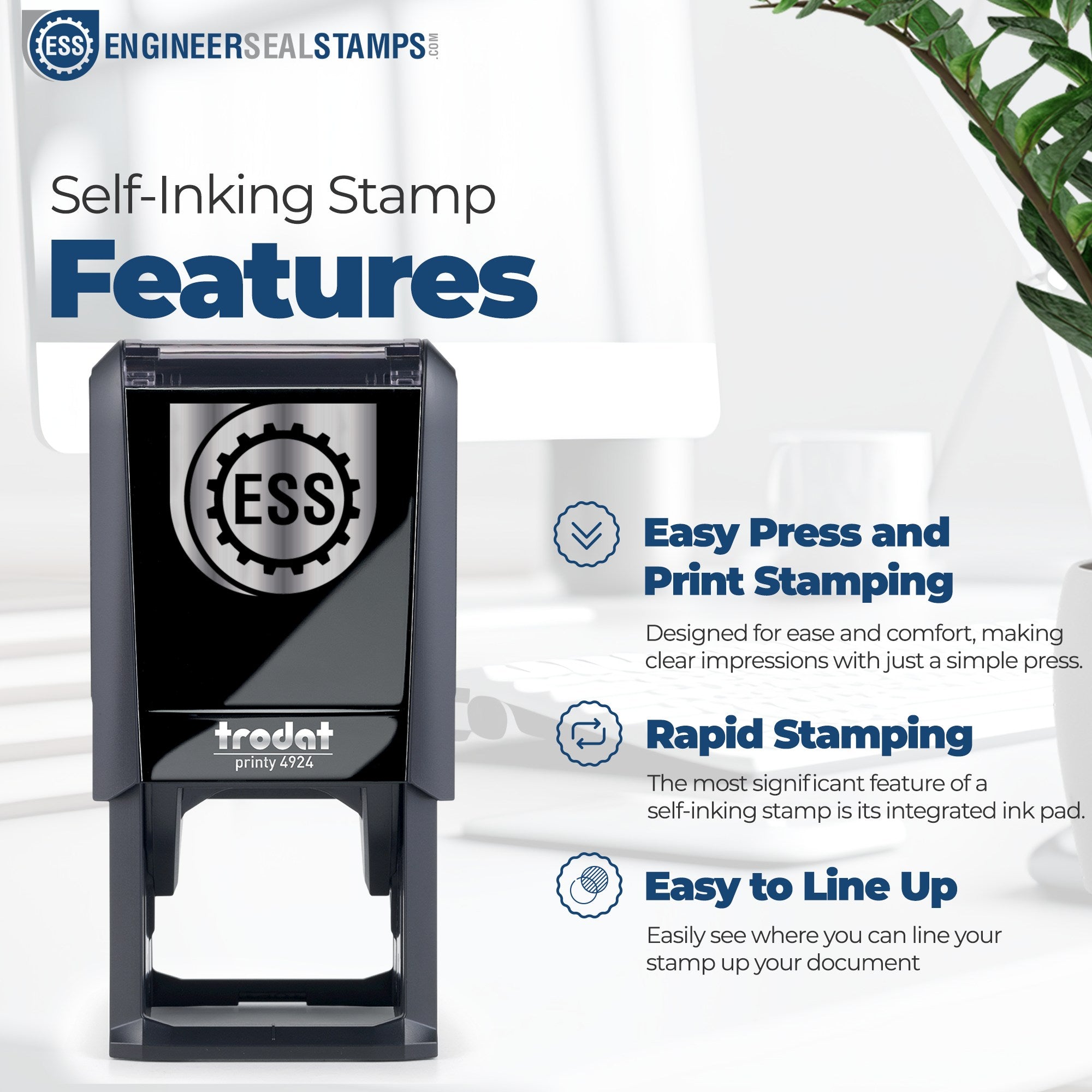 Self-Inking New York State Cross Customizable Mailing Address Stamp