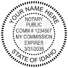 Idaho Round Notary Stamp Imprint Example