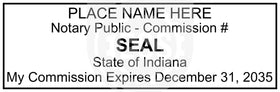 Indiana Rectangular Notary Stamp Imprint Example