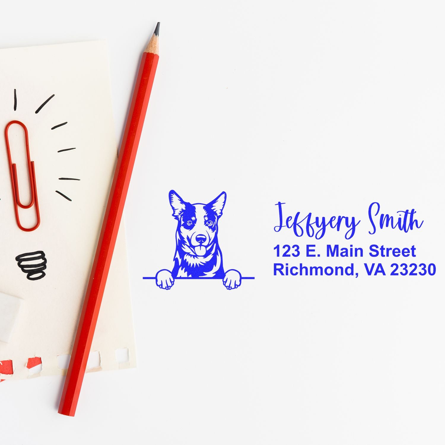 Pre-Inked Australian Cattle Dog Personalized Address Stamp