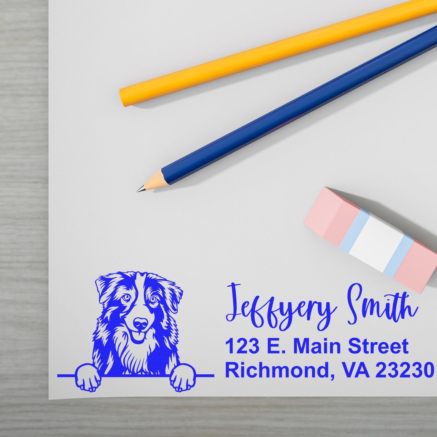 Australian Shepherd Name and Address Stamp Self-Inking