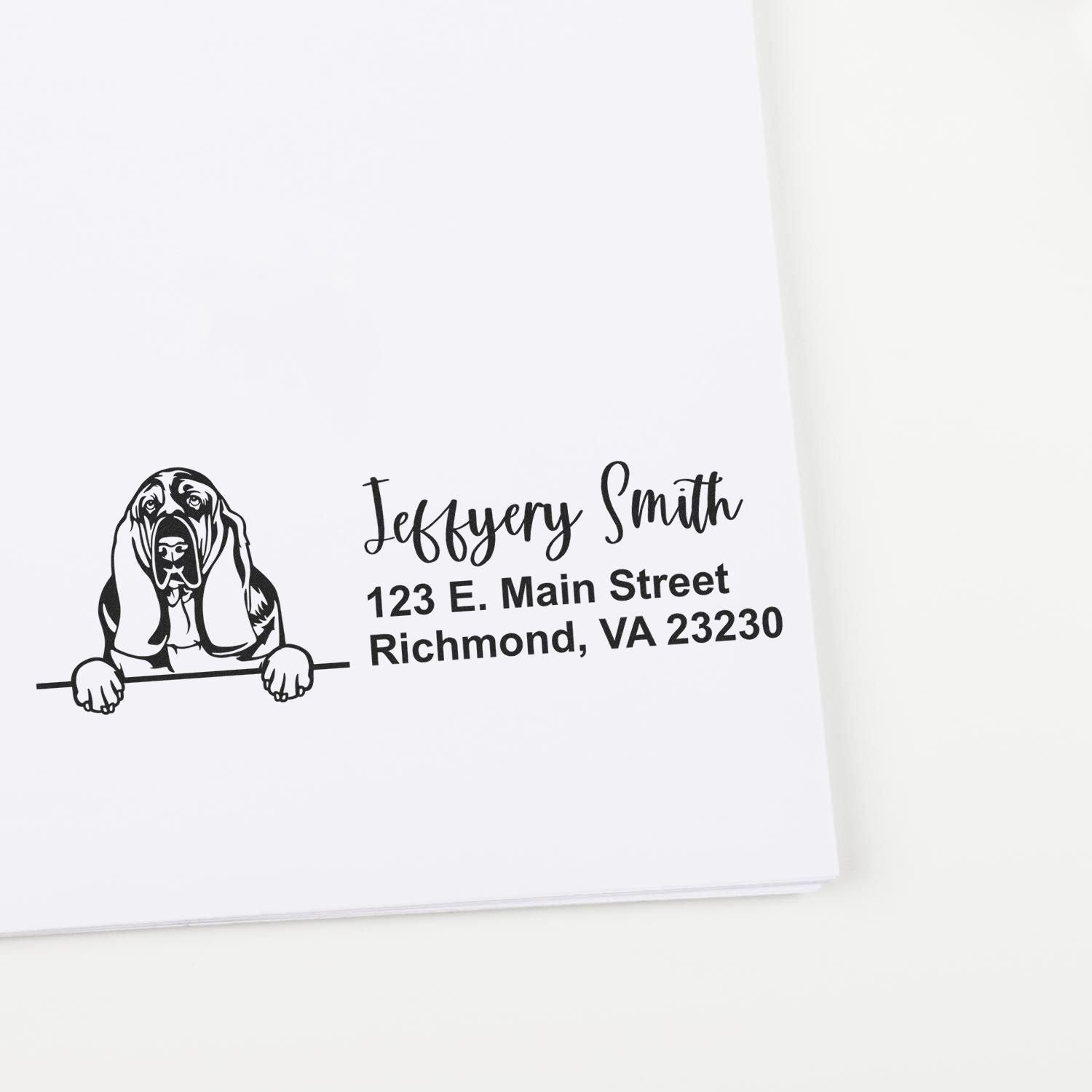 Basset Hound Name and Address Stamp Self-Inking