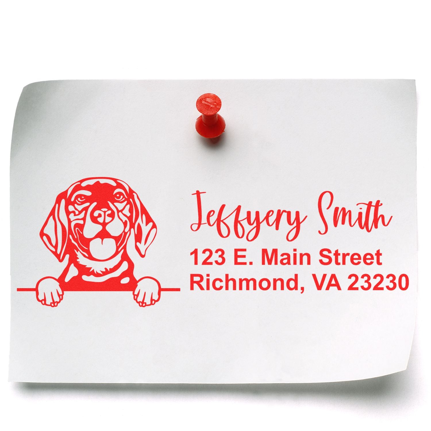 Pre-Inked Beagle Dog Personalized Address Stamp