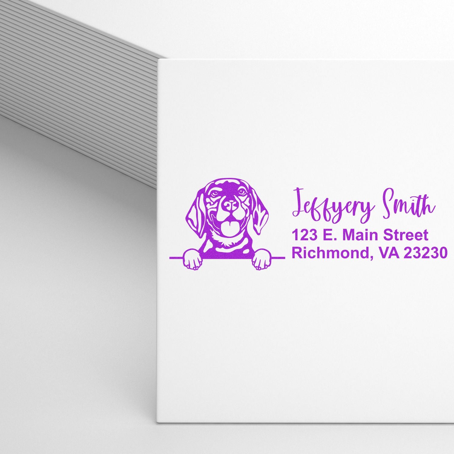 Pre-Inked Beagle Dog Personalized Address Stamp