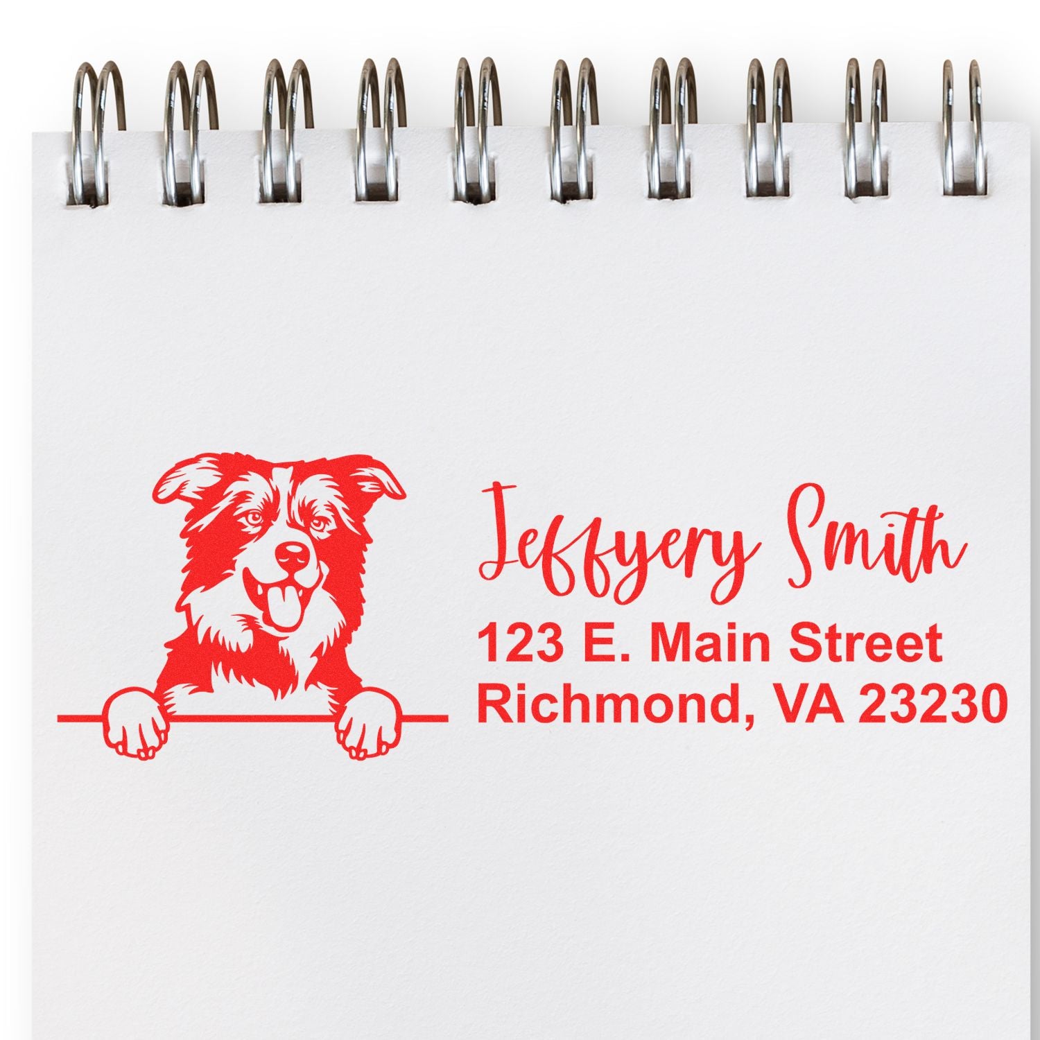 Slim Border Collies Pre-Inked Customized Stamp