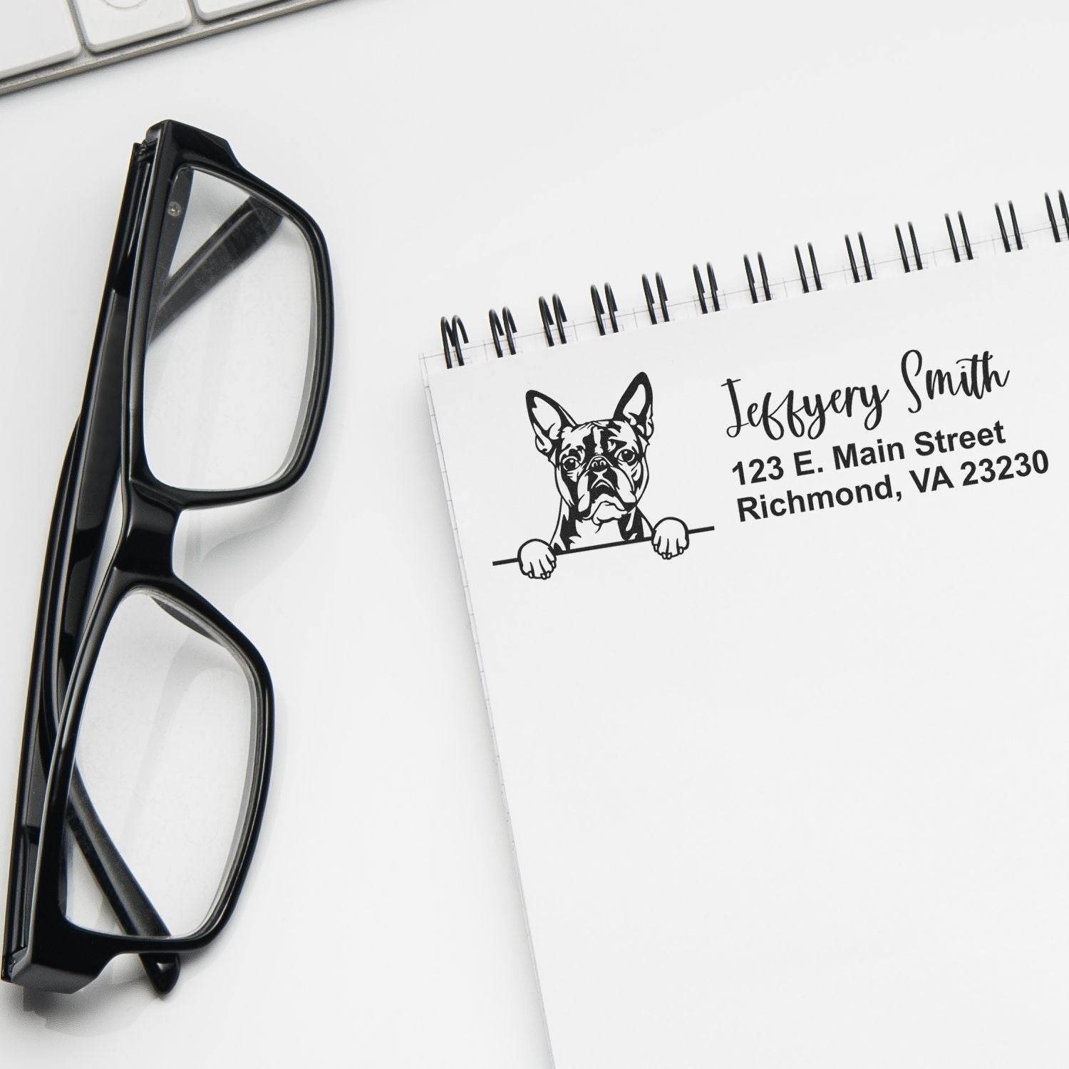 Pre-Inked Boston Terrier Dog Personalized Address Stamp