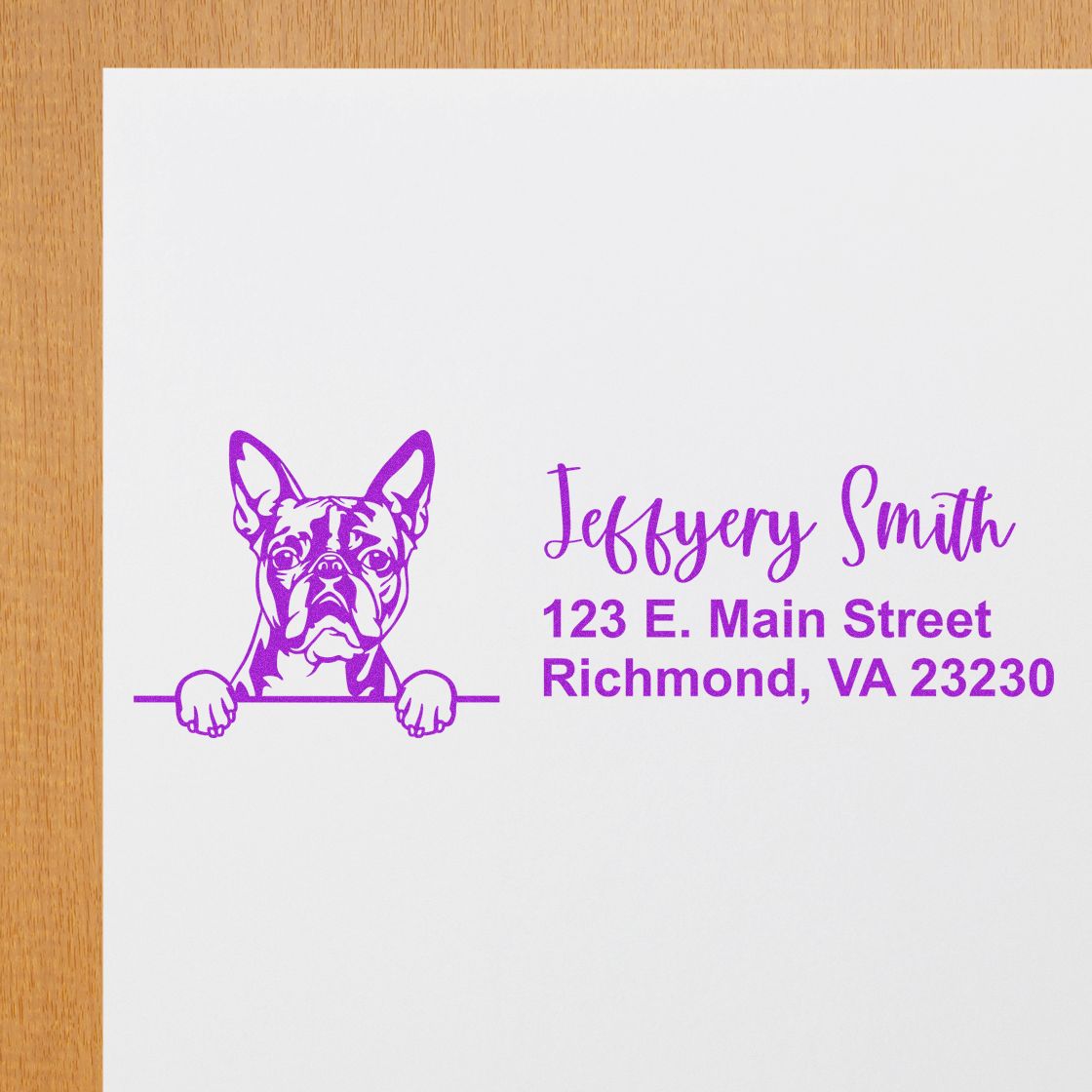 Boston Terrier Name and Address Stamp Self-Inking