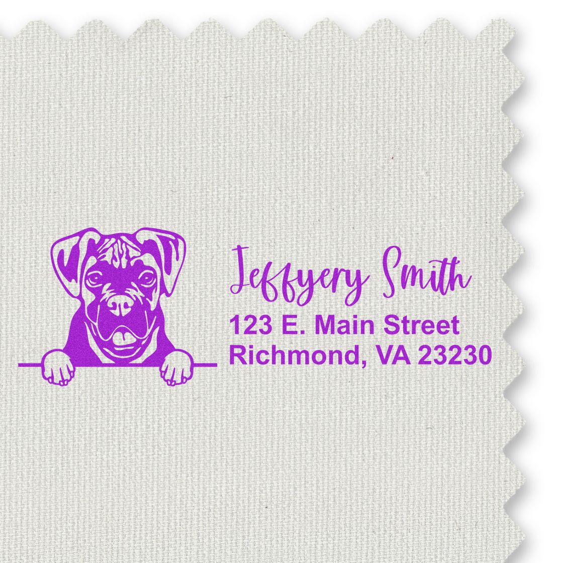 Pre-Inked Boxer Dog Personalized Address Stamp