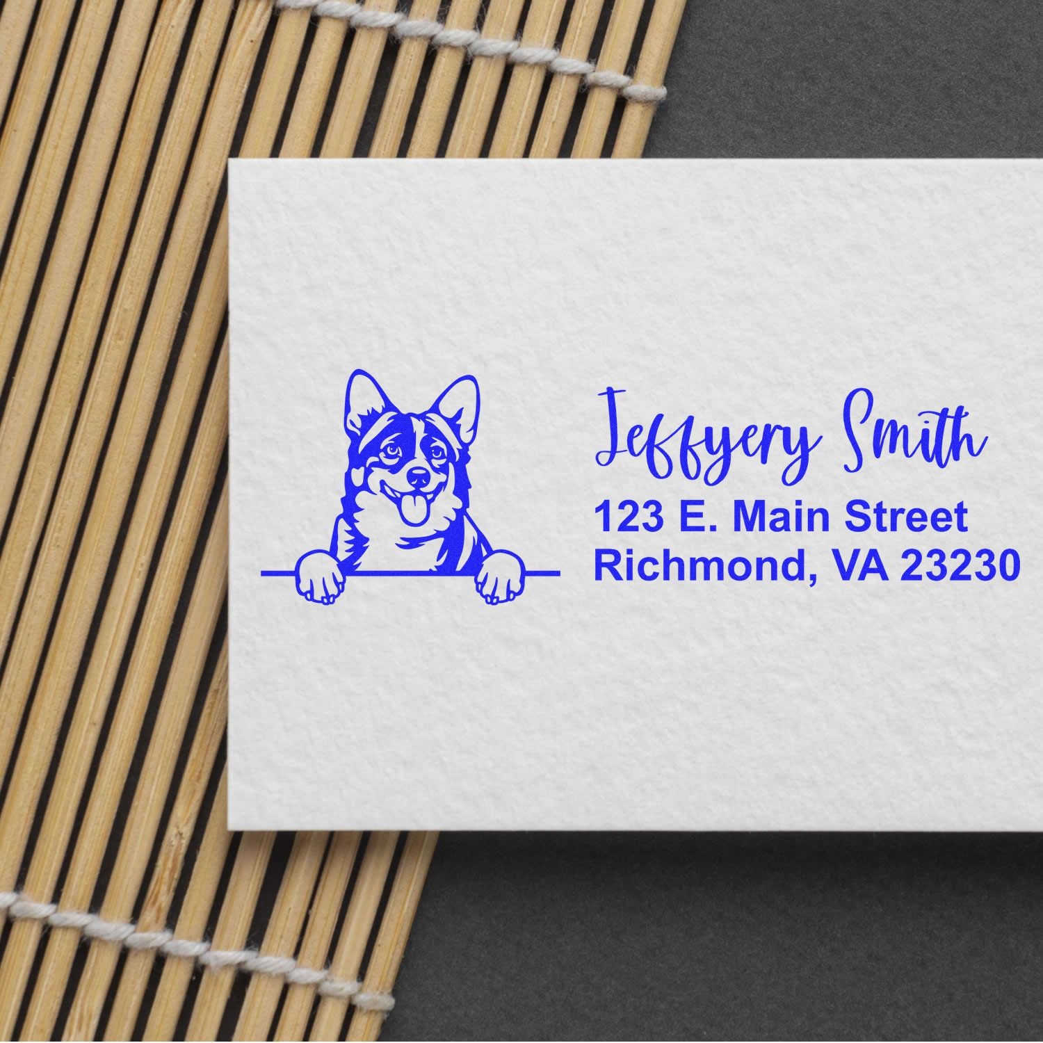 Pre-Inked Cardigan Welsh Corgis Dog Personalized Address Stamp