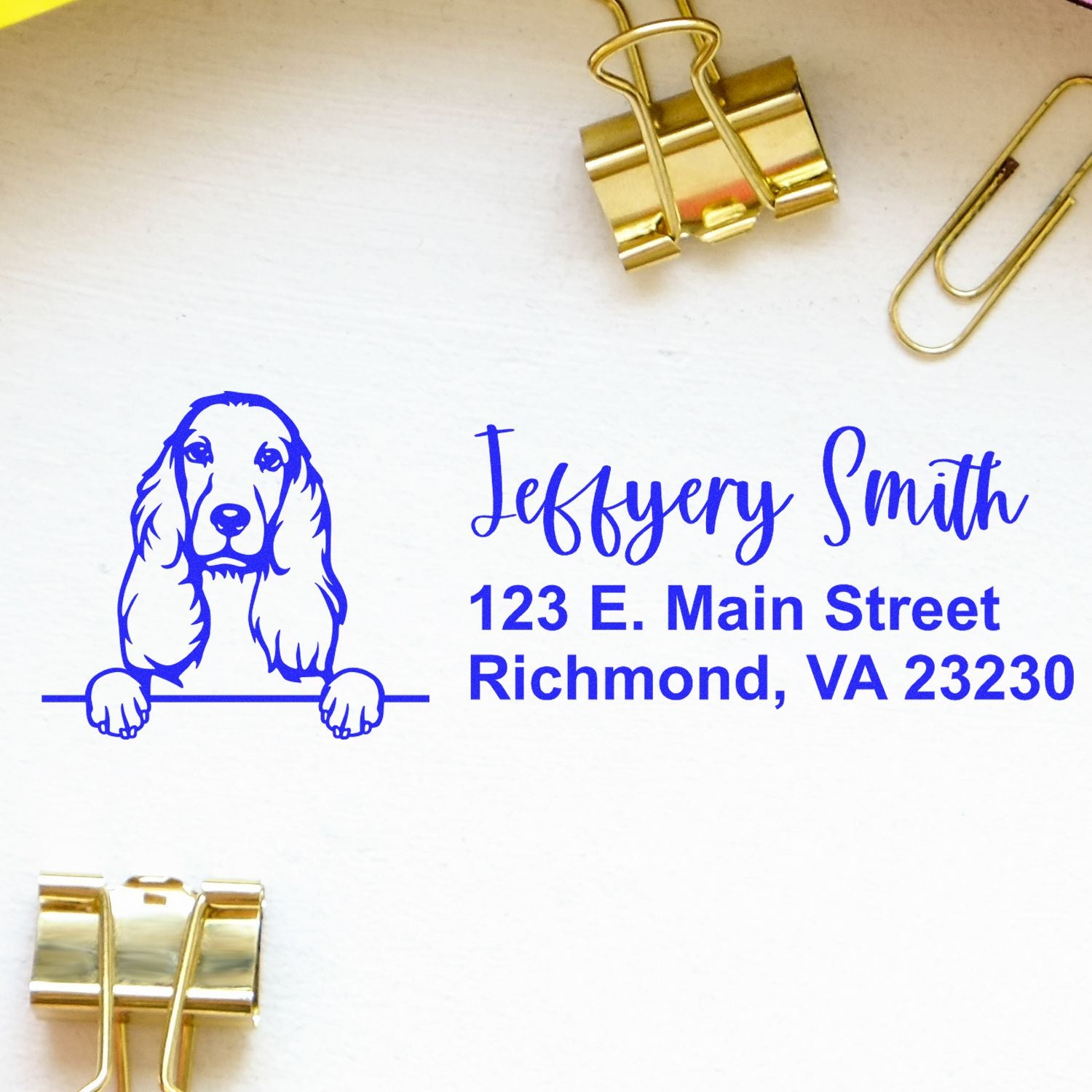 Pre-Inked Cocker Spaniel Dog Personalized Address Stamp