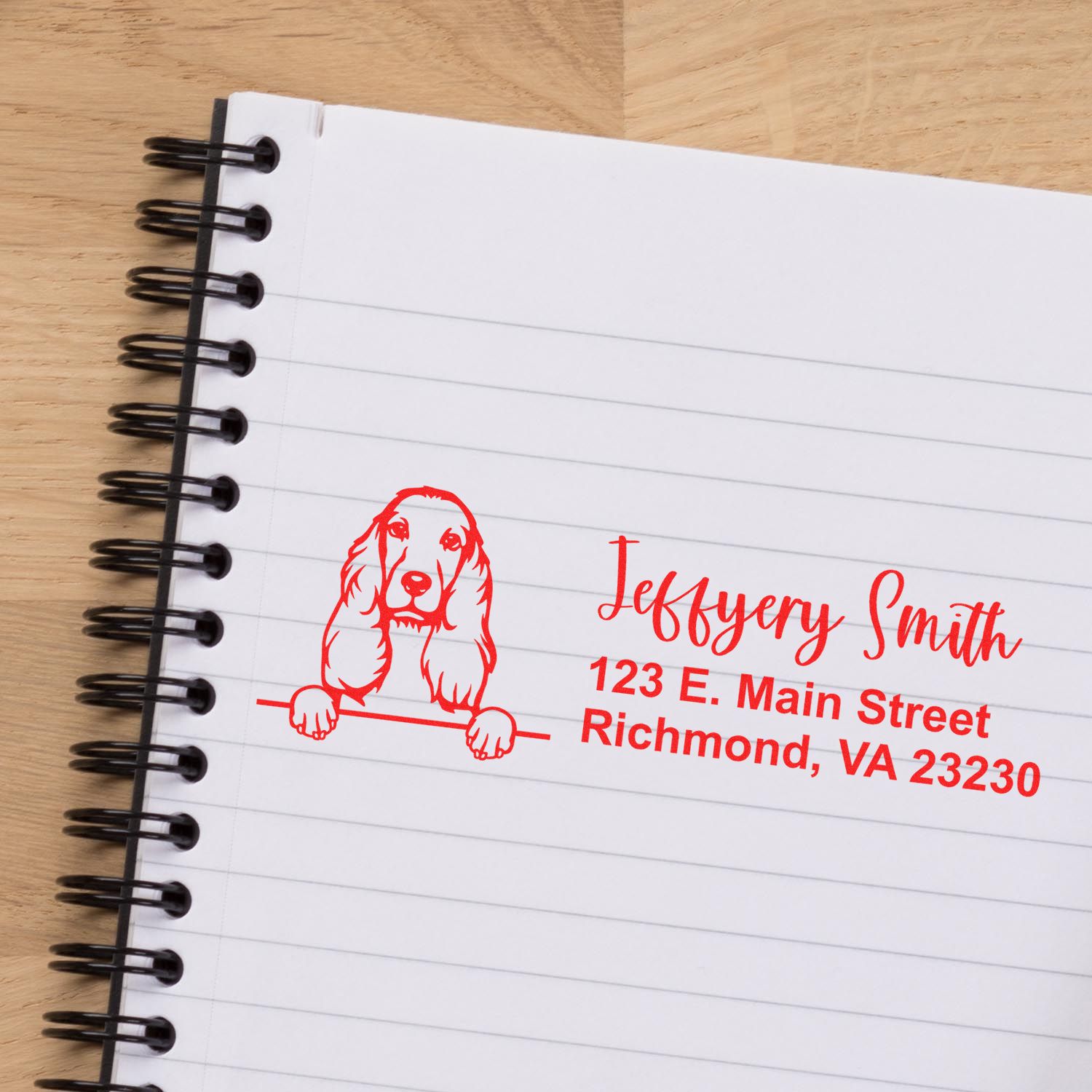 Pre-Inked Cocker Spaniel Dog Personalized Address Stamp