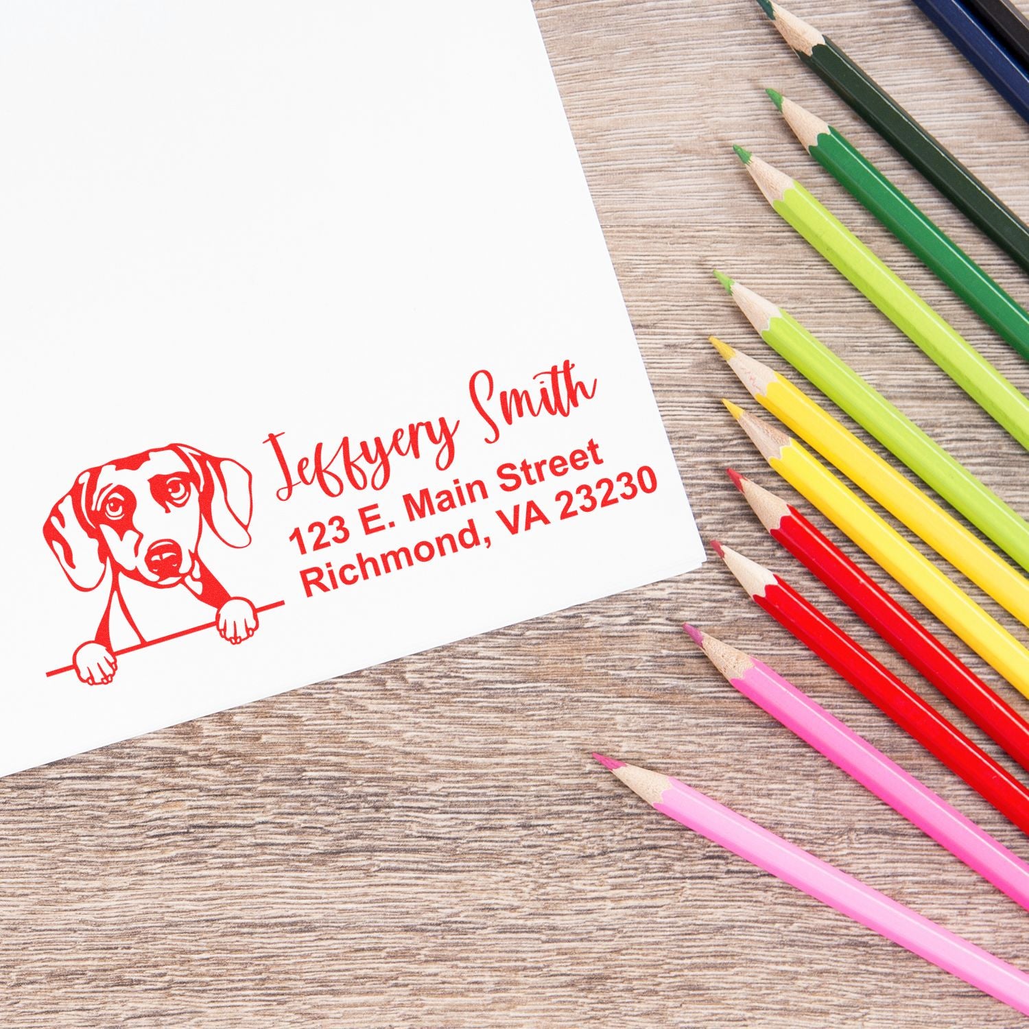 Pre-Inked Daschound Dog Personalized Address Stamp