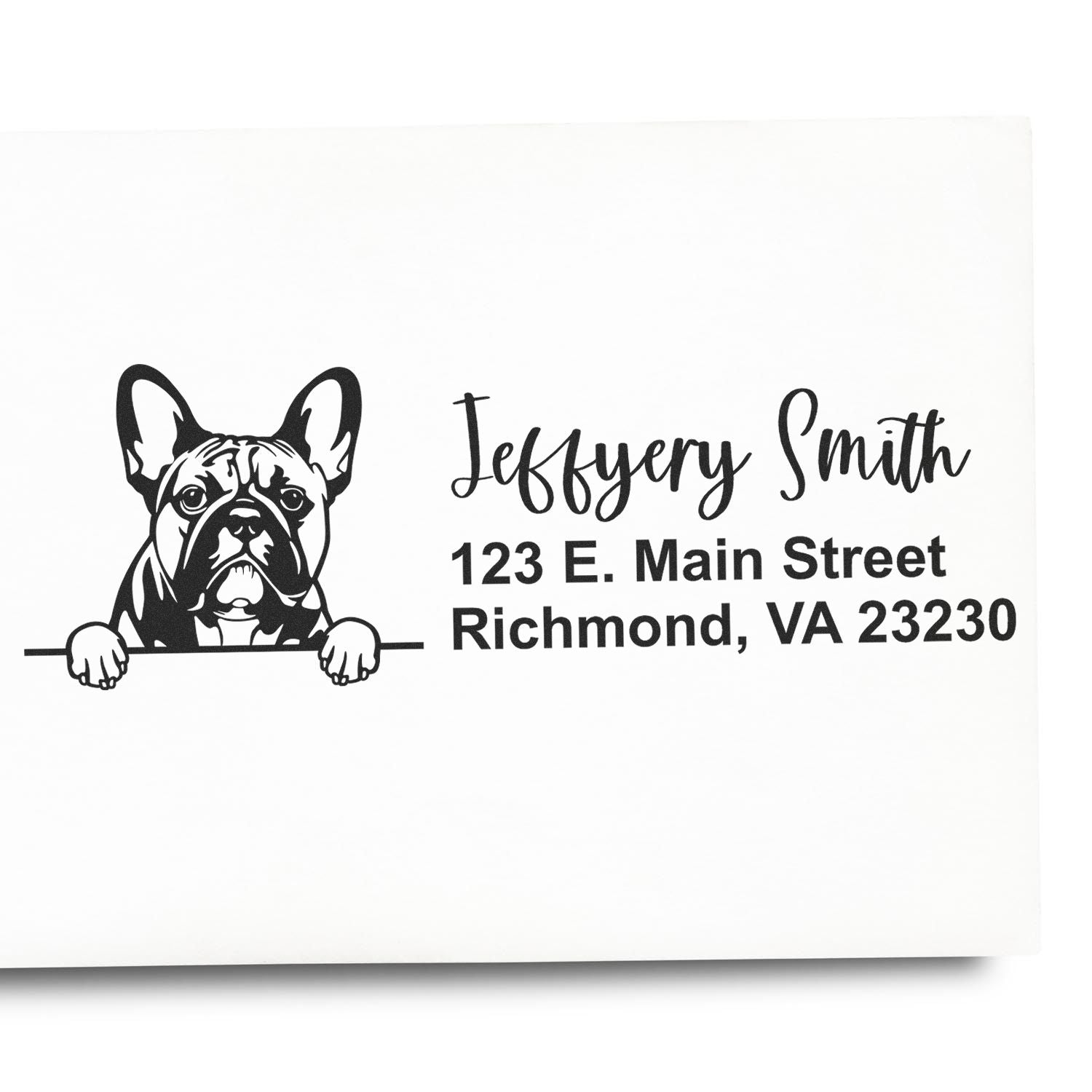 French Bulldog Name and Address Stamp Self-Inking