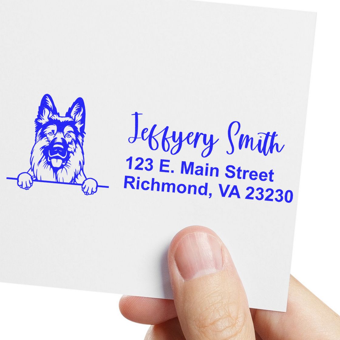 German Shepherd Name and Address Stamp Self-Inking