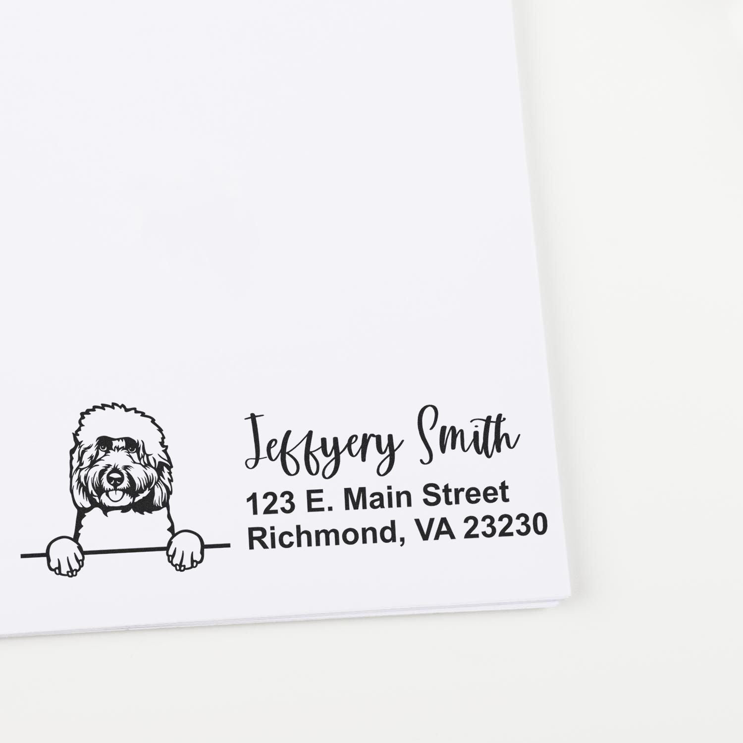 Slim Goldendoodle Pre-Inked Customized Stamp